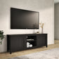 TV Stand Storage Media Console Entertainment Center, Tradition Black, with doors