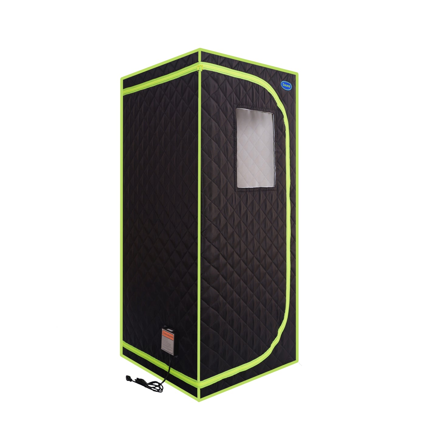 Portable Plus Type Full Size Far Infrared Sauna tent. Spa, Detox, Therapy and Relaxation at home.Larger Space, Stainless Steel Pipes Connector Easy to Install, with FCC Certification--Black