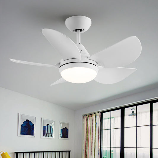 30 In Intergrated LED Ceiling Fan Lighting with White ABS Blade