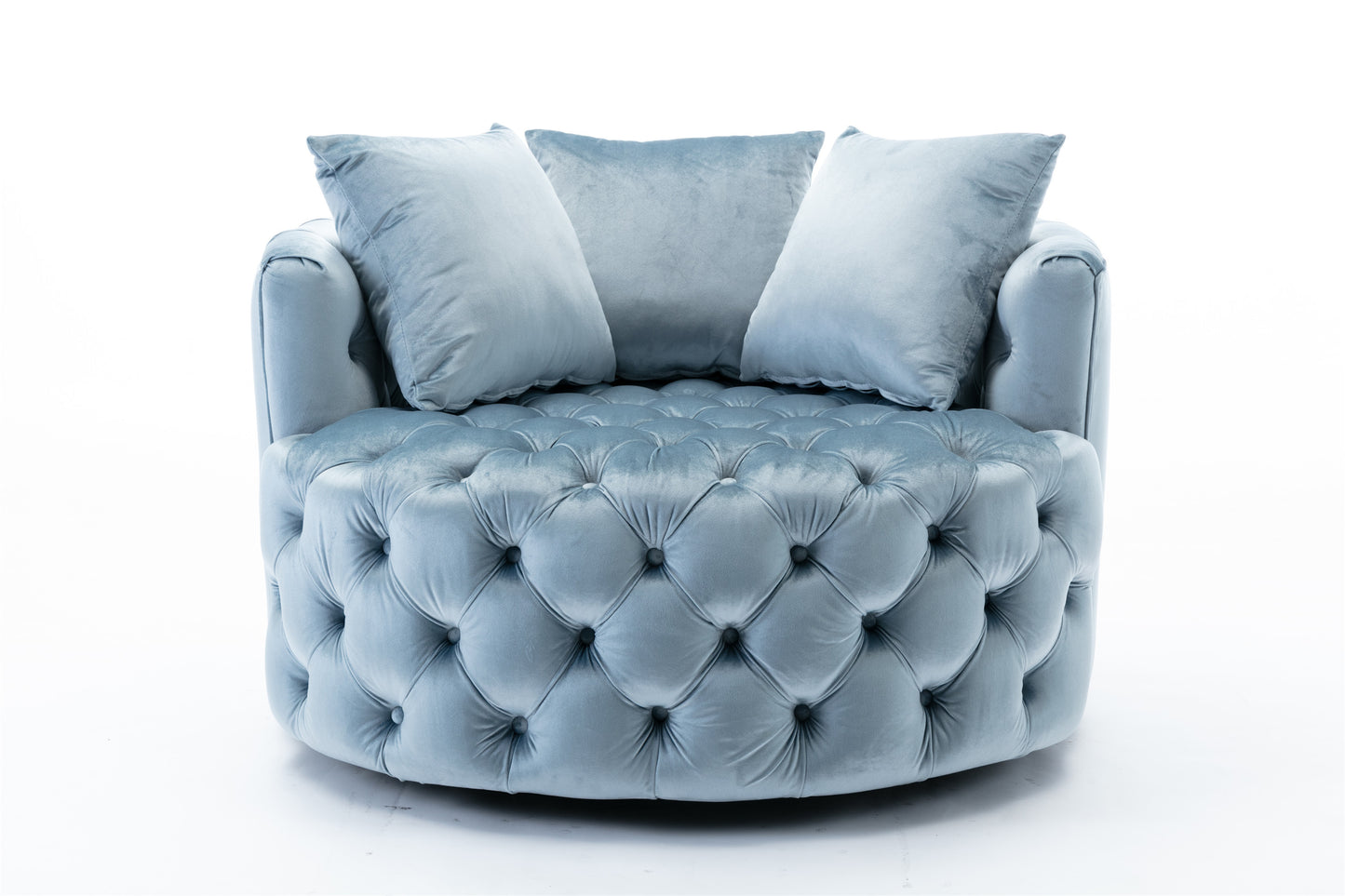 Modern Akili swivel accent chair barrel chair for hotel living room / Modern leisure chair Light blue