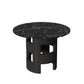 42.12" Modern Round Dining Table with Printed Black Marble Table Top for Dining Room, Kitchen, Living Room