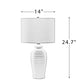 Midas 24.7" Modern LED Bedside Table Lamp with Drum-Shaped Linen Shade