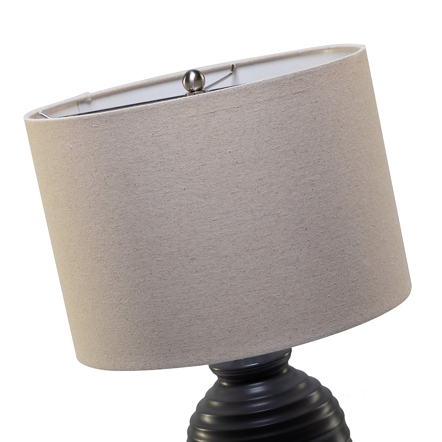 Midas 24.7" Modern LED Bedside Table Lamp with Drum-Shaped Linen Shade