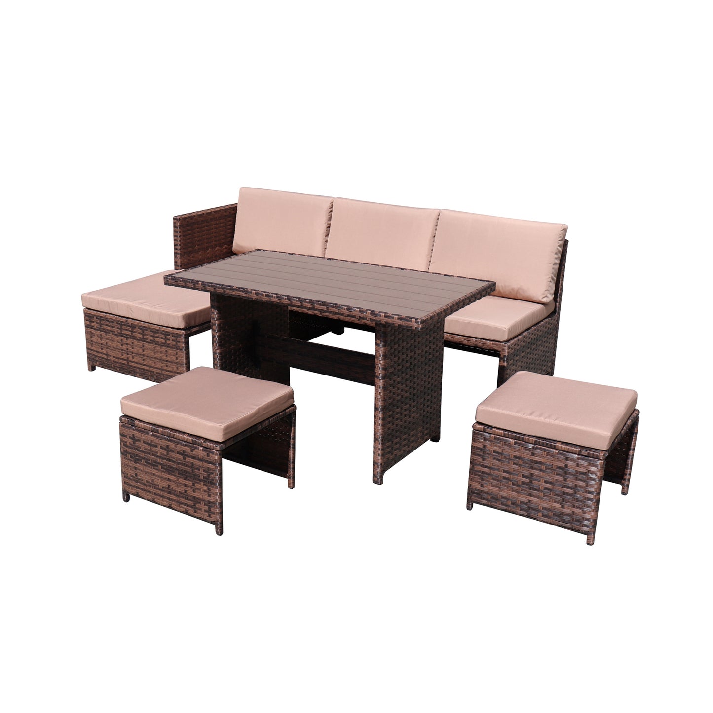 Economical Mini Style Outdoor PE Rattan Sofa Set of 5
