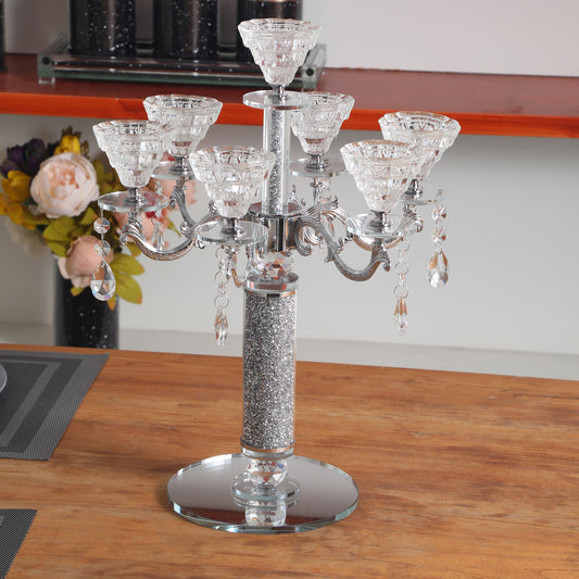 Ambrose Candle Holder with Pendants (Holds 7 Candles)
