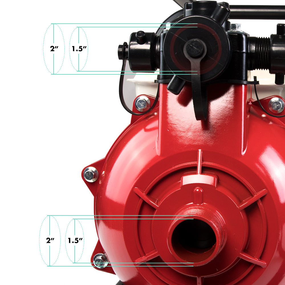 Gas Water Pump 7HP Transfer 1.5" Irrigation Fire Fighting Hi-Flow