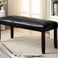 1pc Bench Only Dark Cherry And Espresso Padded Leatherette Upholstered Seat Solid wood Kitchen Dining Room Furniture