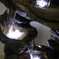 Indoor&Outdoor 39.37“H 8-Tier Rock Floor Standing Fountain Water Fall 7 White LED Light