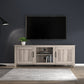 TV Stand Storage Media Console Entertainment Center With Two Doors, Grey Walnut