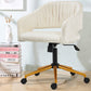 Modern swivel high quality velvet office desk chair white color in gold metal luxury height adjustable computer chair living room chair