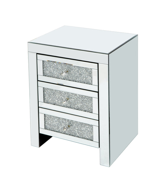 W17.3" X D 13.4" X H 23.6 " Arc drill mirror three pumping cabinet   multifunctional  bedside table