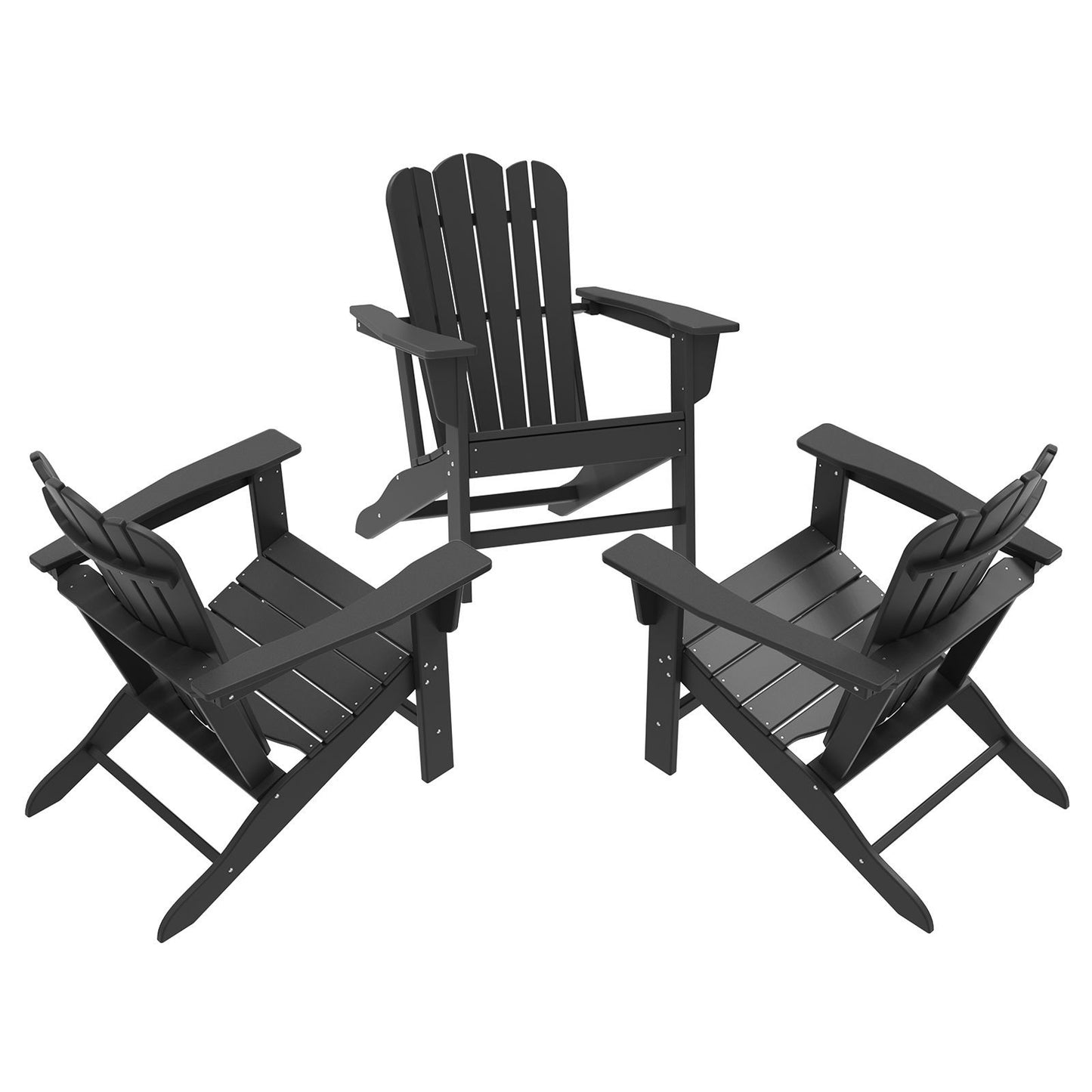 Resistant Adirondack Chair for Patio Deck Garden Fire Pit Chair, 
Composite Adirondack Chair, Black, 1 piece.