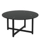 35.5" Round Whole Black Coffee Table, Clear Coffee Table, Modern Side Center Tables for Living Room, Living Room Furniture
