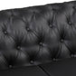 44" Modern Sofa Couch PU Upholstered Sofa with Sturdy Metal Legs, Button Tufted Back, Single Sofa Chair for Living Room, Apartment, Home Office, Black