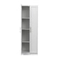 High wardrobe and kitchen cabinet with 2 doors and 3 partitions to separate 4 storage spaces, White