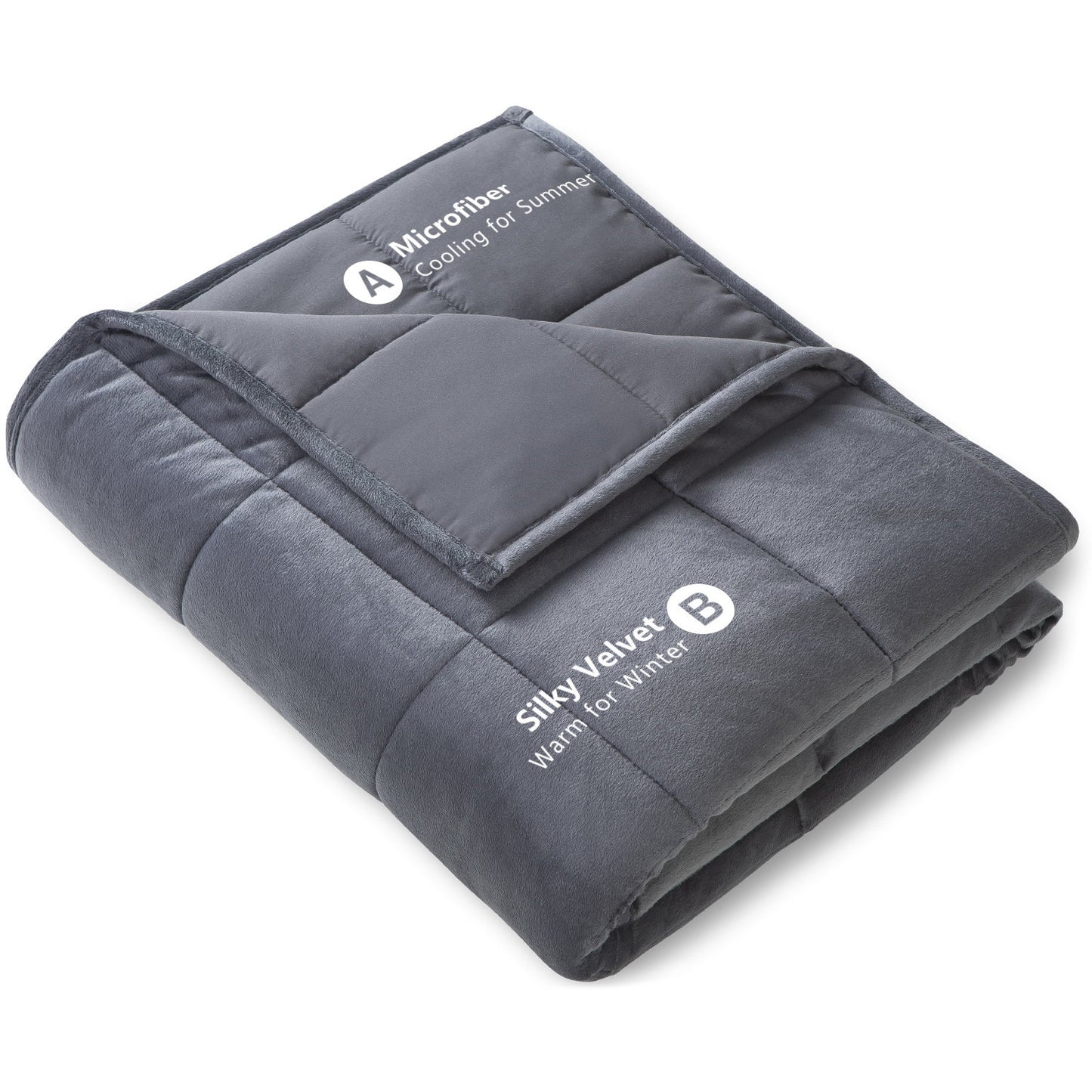 Reversible Weighted blanket-Dark Gray 15lbs-48"x72"