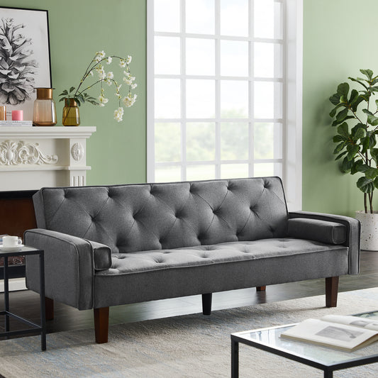M1905-DG Grey sofa bed with square pillow