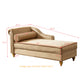 Modern Upholstery Chaise Lounge Chair with Storage Velvet (Khaki)