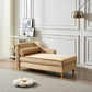 Modern Upholstery Chaise Lounge Chair with Storage Velvet (Khaki)