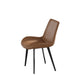 Modern Dining Chair Living Room Black Metal Leg Dining Chair-Brown-2pcs/ctn