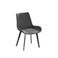 Modern Dining Chair Living Room Black Metal Leg Dining Chair-Grey-2pcs/ctn