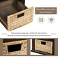 Rustic Storage Bench with 3 Drawers and 3 Rattan Baskets, Shoe Bench for Living Room, Entryway (Espresso)