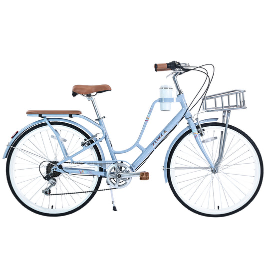 7 Speed, Aluminium Alloy Frame, Coffee  Cup Holder ,Multiple Colors 26 Inch Ladies Bicycle
